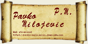 Pavko Milojević vizit kartica